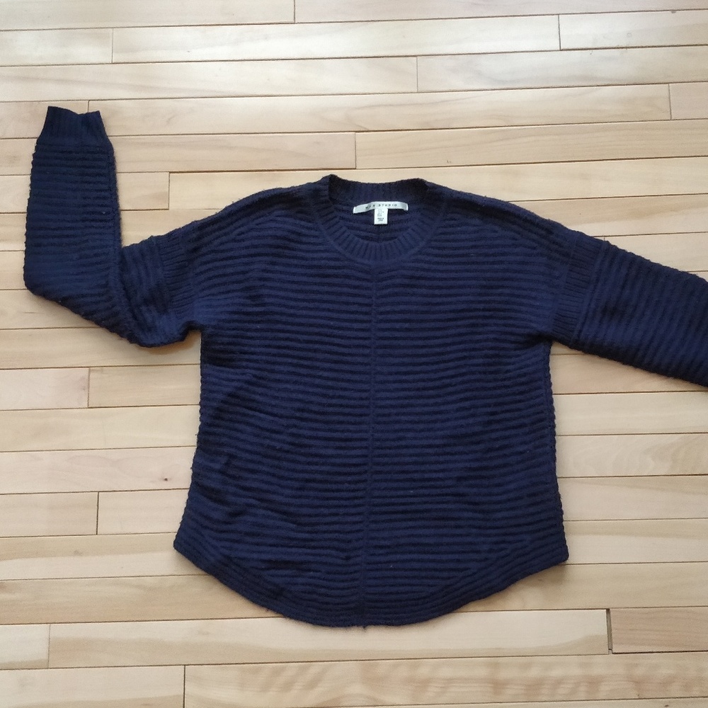Wool Blend Center Seam Pullover Sweater
